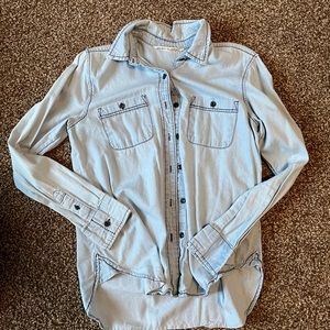 Womens fake denim look button down . Medium